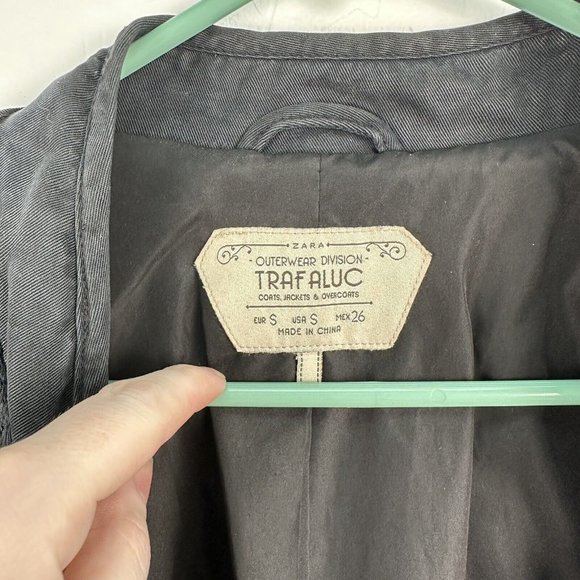 Zara Trafaluc Outerwear Open Blazer Jacket Embroidery Size Small‎ Black Wash - Picture 5 of 8